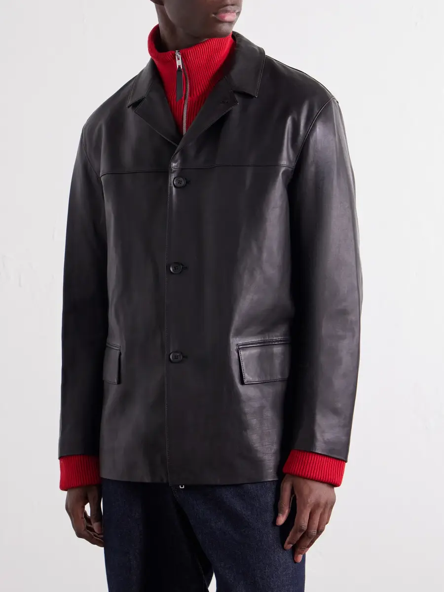 YOKE Panelled Leather Jacket - Men | Thumbnail 3 YOKE Panelled Leather Jacket - Men | Thumbnail 3