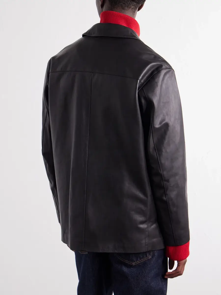 YOKE Panelled Leather Jacket - Men | Thumbnail 4 YOKE Panelled Leather Jacket - Men | Thumbnail 4