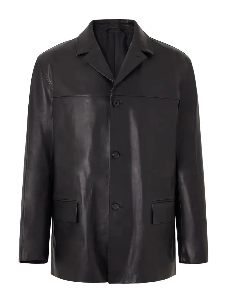 YOKE Panelled Leather Jacket - Men