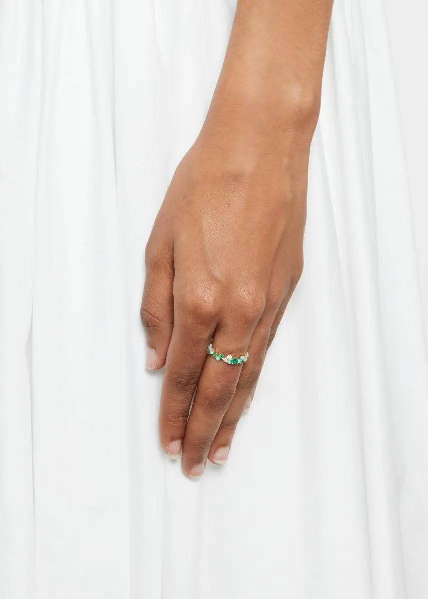 Sydney Evan 14K Yellow Gold Tri-Stone Statement Eternity Ring | Thumbnail 2 Sydney Evan 14K Yellow Gold Tri-Stone Statement Eternity Ring | Thumbnail 2