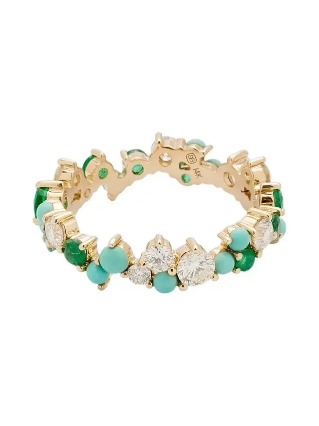 Sydney Evan 14K Yellow Gold Tri-Stone Statement Eternity Ring
