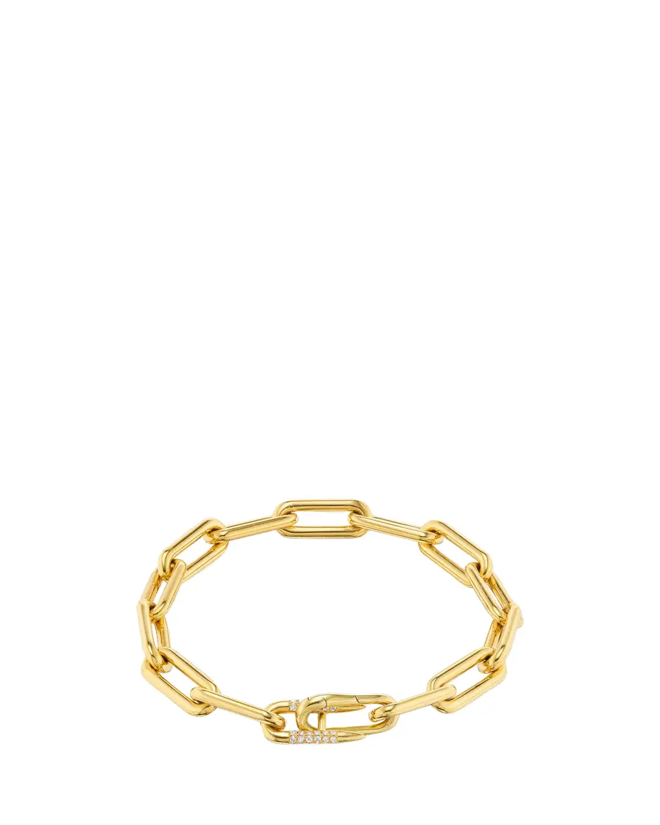 Uniform Object Reflection 18K Yellow Gold Diamond Chain Bracelet | Thumbnail 2