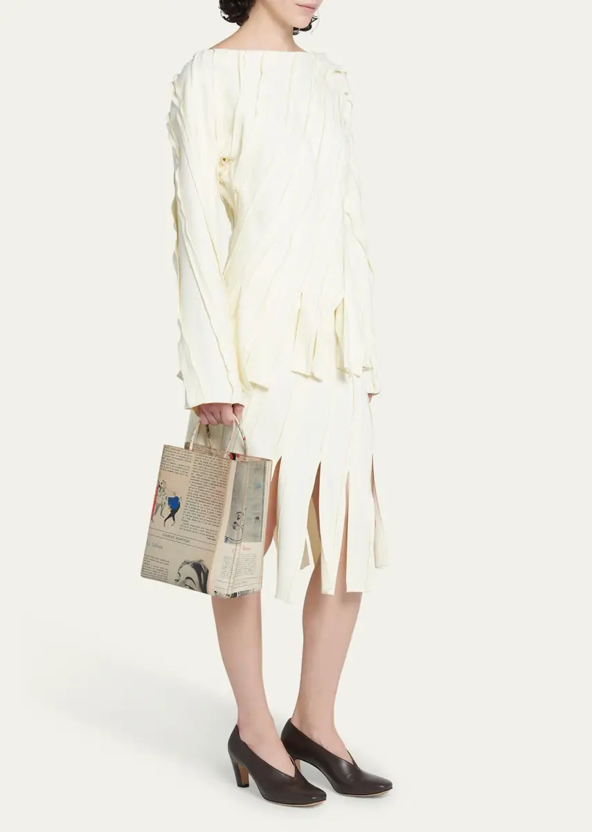 Bottega Veneta Small Newspaper-Print Tote Bag | Thumbnail 5 Bottega Veneta Small Newspaper-Print Tote Bag | Thumbnail 5