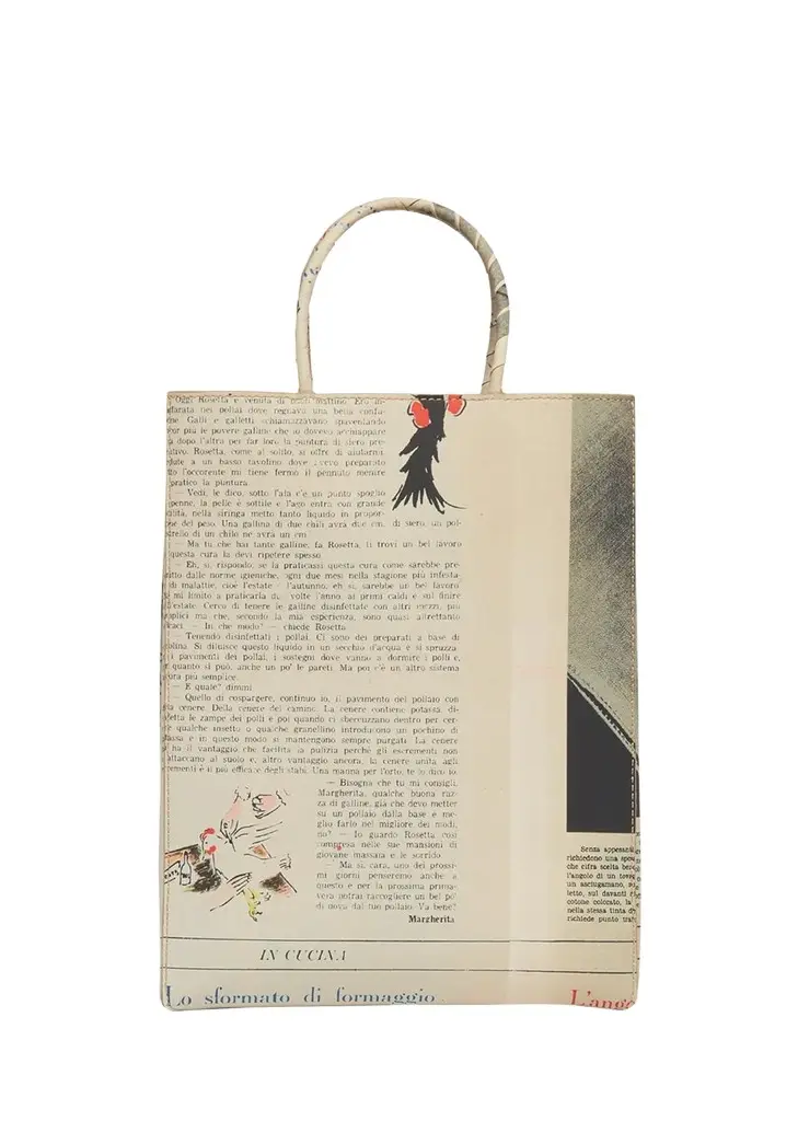 Small Newspaper-Print Tote Bag Small Newspaper-Print Tote Bag