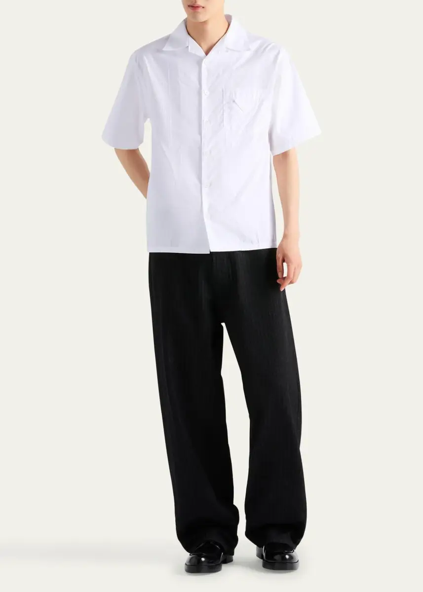 Prada Men's Cotton Bowling Shirt | Thumbnail 2 Prada Men's Cotton Bowling Shirt | Thumbnail 2