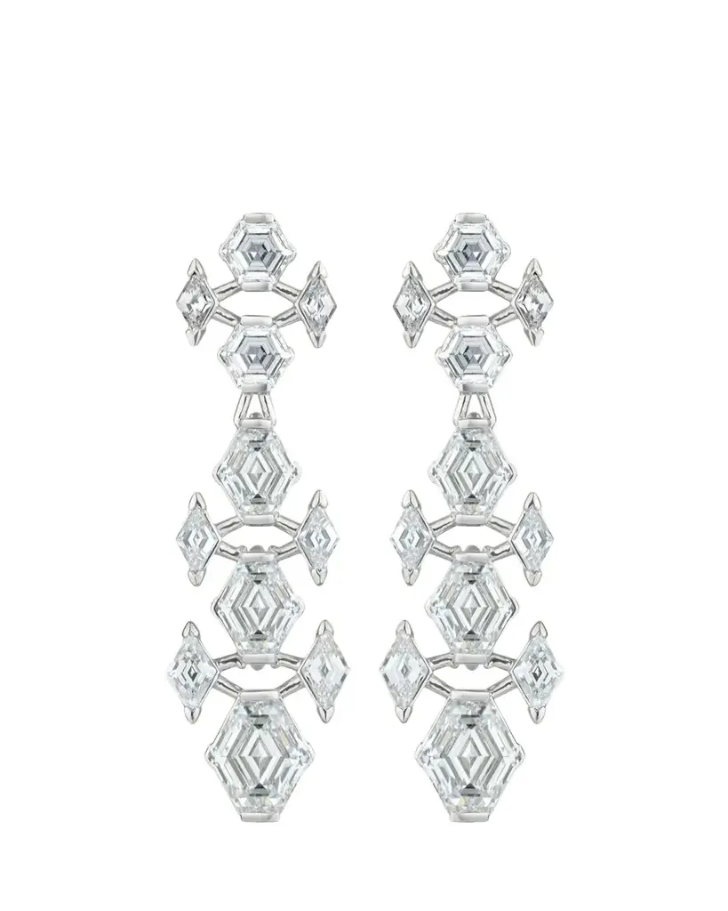 Paul Morelli Platinum Diamond Prisma Earrings