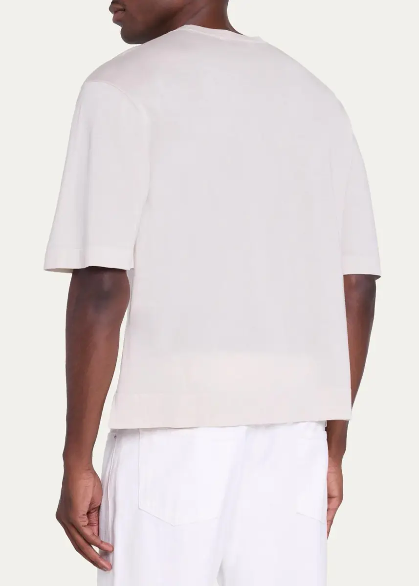 OFFICINE GÉNÉRALE Men's Wool-Blend T-Shirt | Thumbnail 3 OFFICINE GÉNÉRALE Men's Wool-Blend T-Shirt | Thumbnail 3