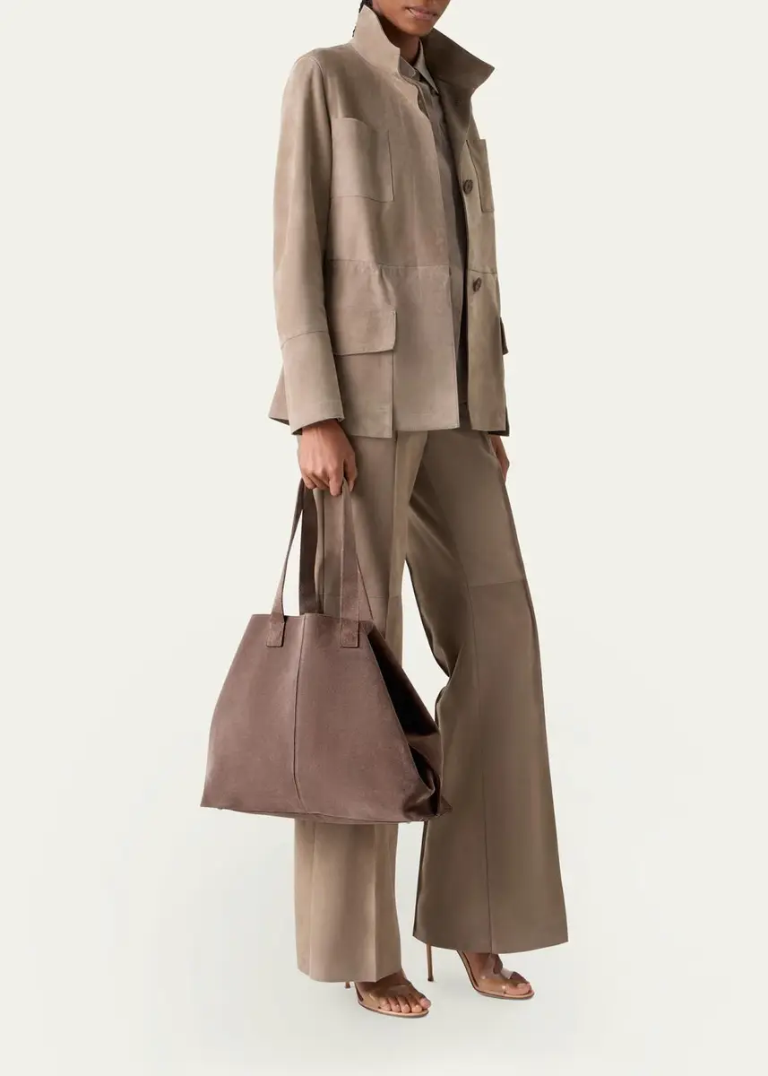 Akris Ai Large Slouchy Suede Tote Bag | Thumbnail 5 Akris Ai Large Slouchy Suede Tote Bag | Thumbnail 5