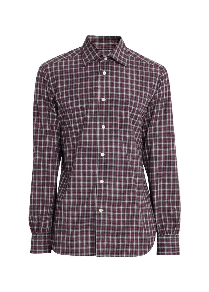 Kiton Men's Cotton Plaid Button-Down Shirt