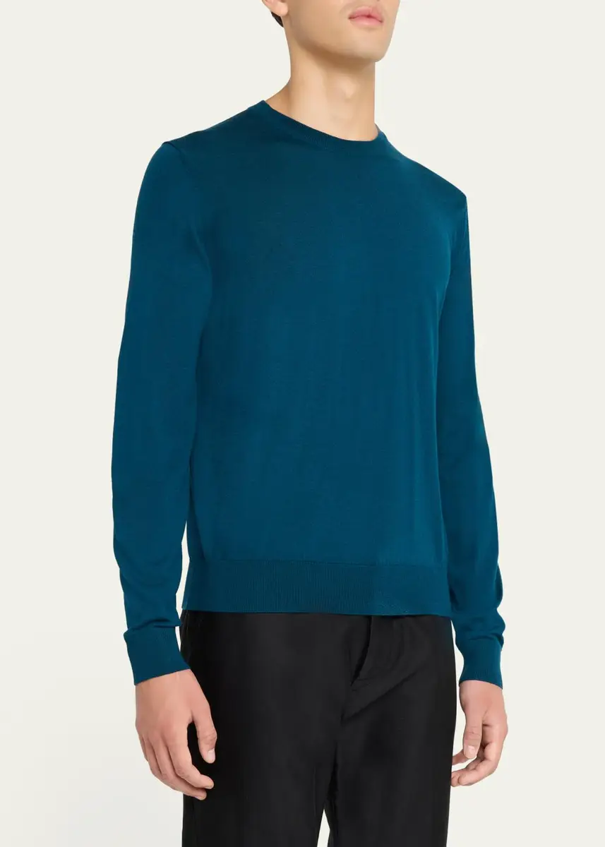 Fioroni Men's Merino Wool Crewneck Sweater | Thumbnail 4