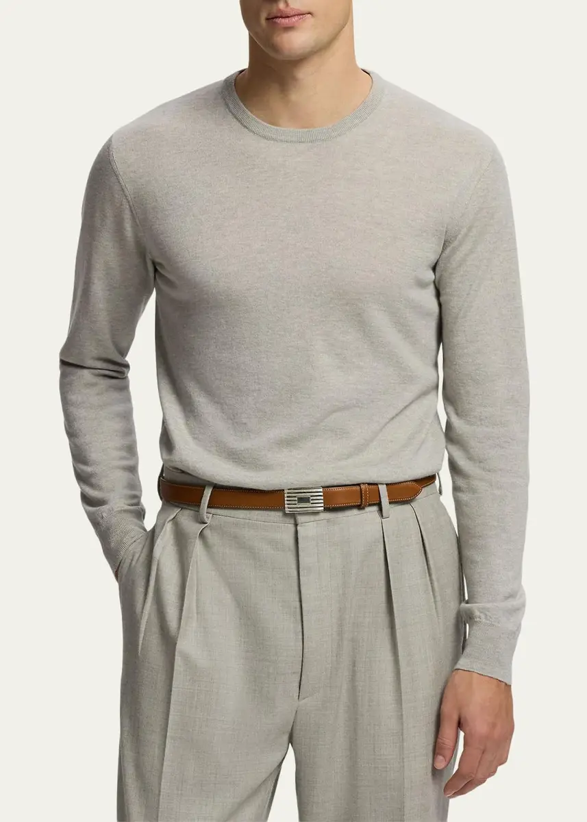 Ralph Lauren Purple Label Men's Cashmere Crewneck Sweater | Thumbnail 4 Ralph Lauren Purple Label Men's Cashmere Crewneck Sweater | Thumbnail 4