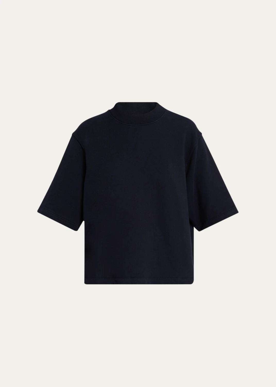 Cropped Mock-Neck T-Shirt Cropped Mock-Neck T-Shirt