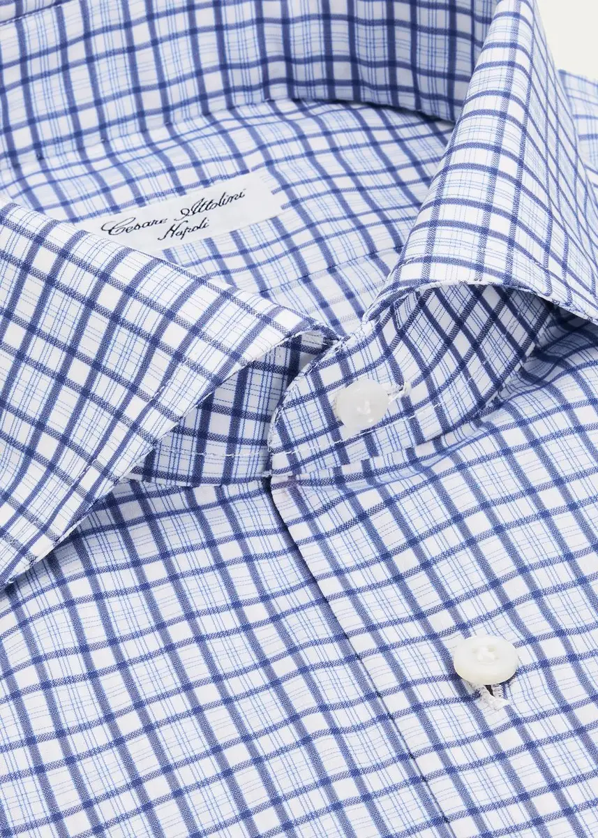 Cesare Attolini Men's Checked Cotton Dress Shirt | Thumbnail 2 Cesare Attolini Men's Checked Cotton Dress Shirt | Thumbnail 2