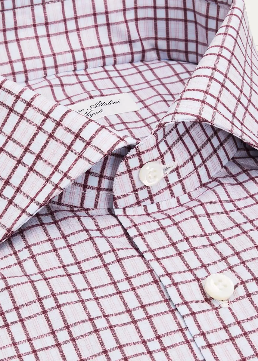 Cesare Attolini Men's Checked Cotton Dress Shirt | Thumbnail 4 Cesare Attolini Men's Checked Cotton Dress Shirt | Thumbnail 4