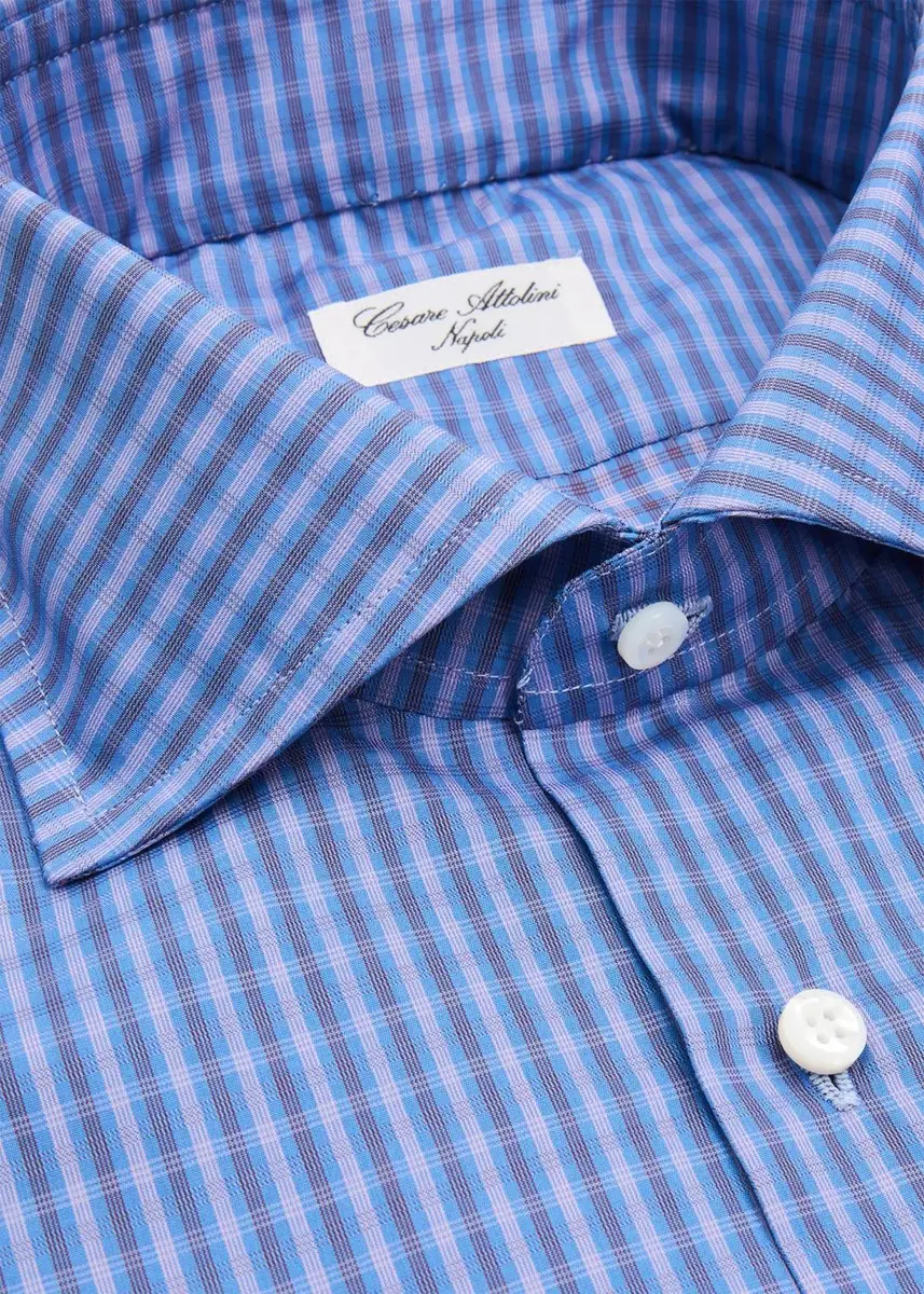 Cesare Attolini Men's Checked Cotton Dress Shirt | Thumbnail 9 Cesare Attolini Men's Checked Cotton Dress Shirt | Thumbnail 9