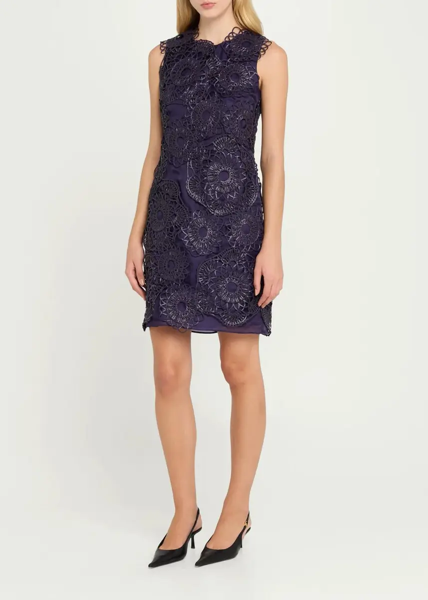 Akris Anemone Aetz Embroidered Organza Sleeveless Mini Dress | Thumbnail 4 Akris Anemone Aetz Embroidered Organza Sleeveless Mini Dress | Thumbnail 4