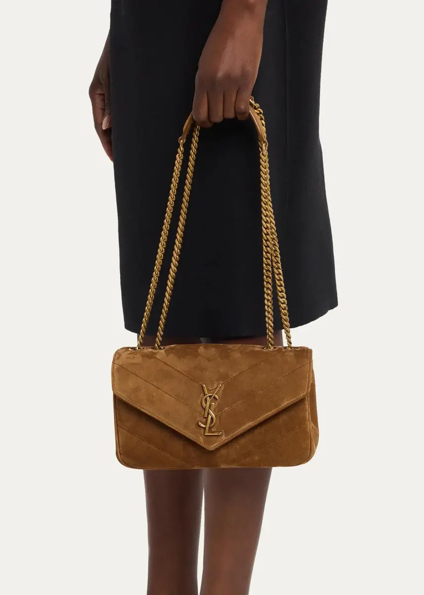 Saint Laurent Loulou Small Quilted Suede Shoulder Bag | Thumbnail 2