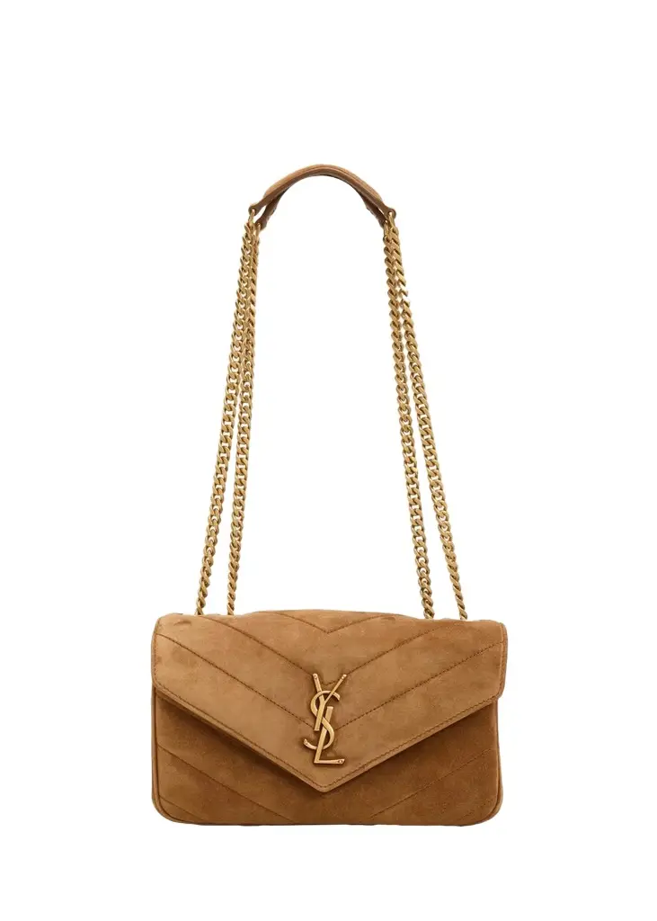 Saint Laurent Loulou Small Quilted Suede Shoulder Bag