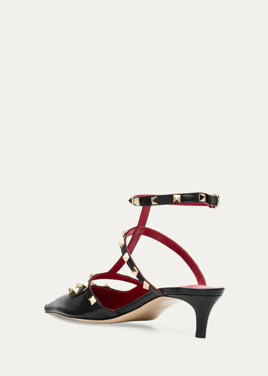Valentino Garavani 40mm Rockstud Leather Ankle-Strap Pumps | Thumbnail 4 Valentino Garavani 40mm Rockstud Leather Ankle-Strap Pumps | Thumbnail 4