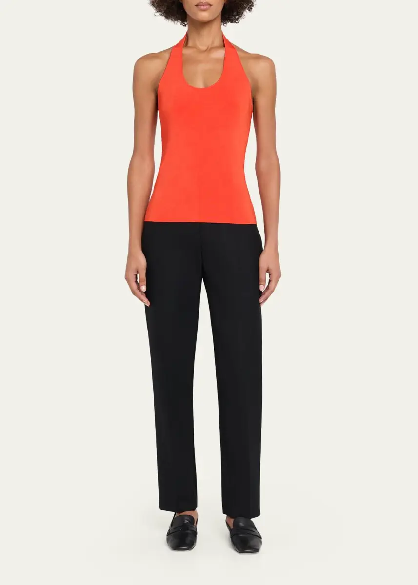Theory Halter Compact Knit Tank Top | Thumbnail 2 Theory Halter Compact Knit Tank Top | Thumbnail 2