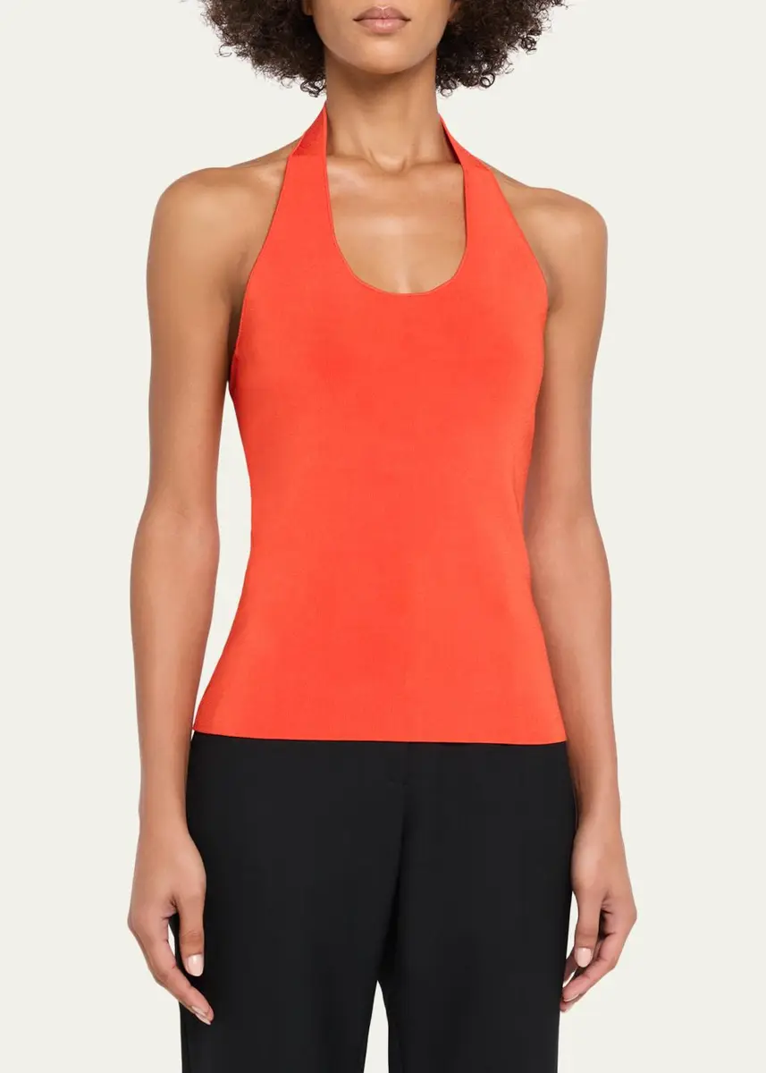 Theory Halter Compact Knit Tank Top | Thumbnail 4 Theory Halter Compact Knit Tank Top | Thumbnail 4