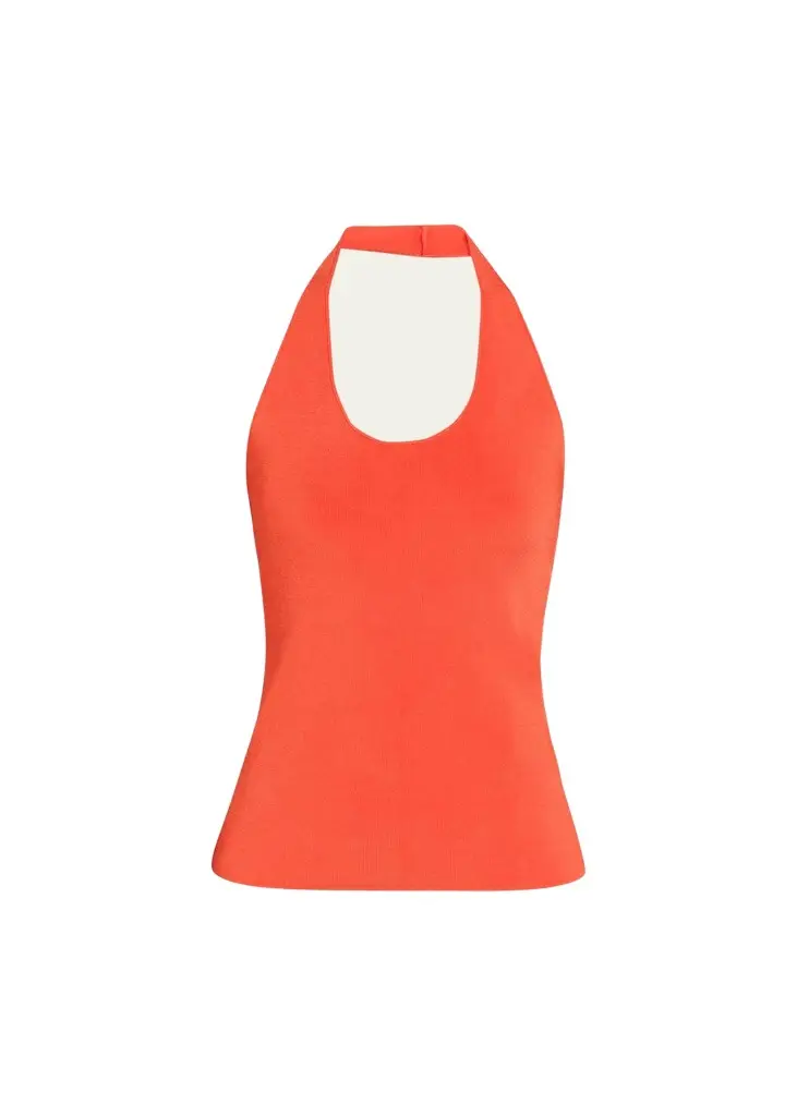 Theory Halter Compact Knit Tank Top