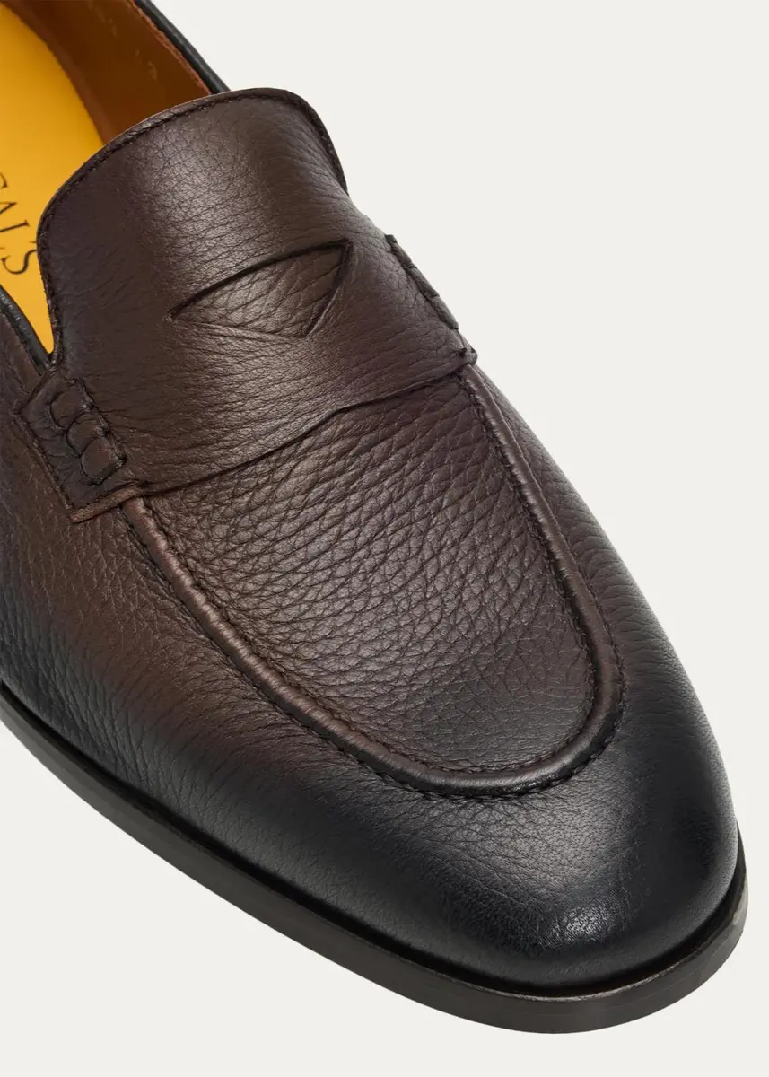 Doucals Men's Stresa Deerskin Leather Penny Loafers | Thumbnail 3 Doucals Men's Stresa Deerskin Leather Penny Loafers | Thumbnail 3