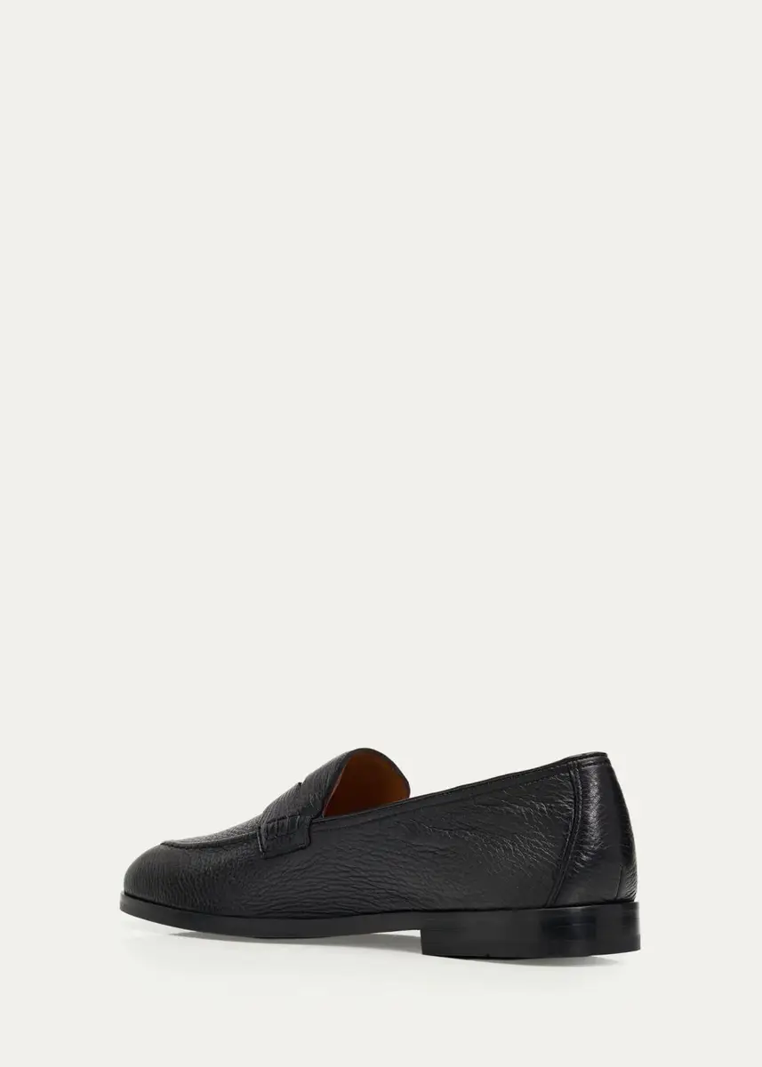 Doucals Men's Stresa Deerskin Leather Penny Loafers | Thumbnail 5 Doucals Men's Stresa Deerskin Leather Penny Loafers | Thumbnail 5
