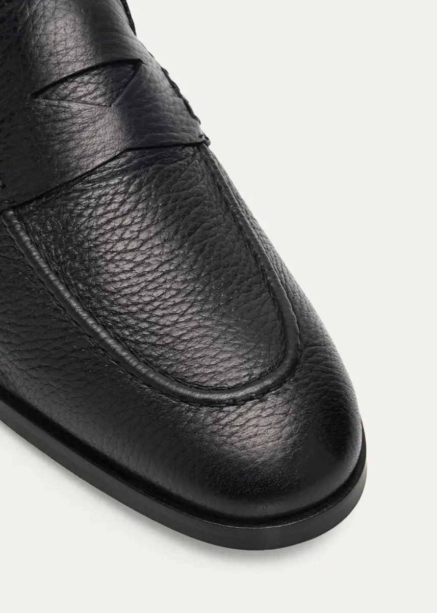 Doucals Men's Stresa Deerskin Leather Penny Loafers | Thumbnail 6 Doucals Men's Stresa Deerskin Leather Penny Loafers | Thumbnail 6