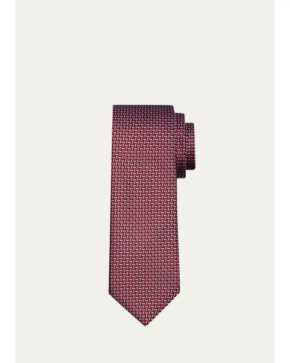 Brioni Men's Micro-Jacquard Silk Tie | Thumbnail 5 Brioni Men's Micro-Jacquard Silk Tie | Thumbnail 5