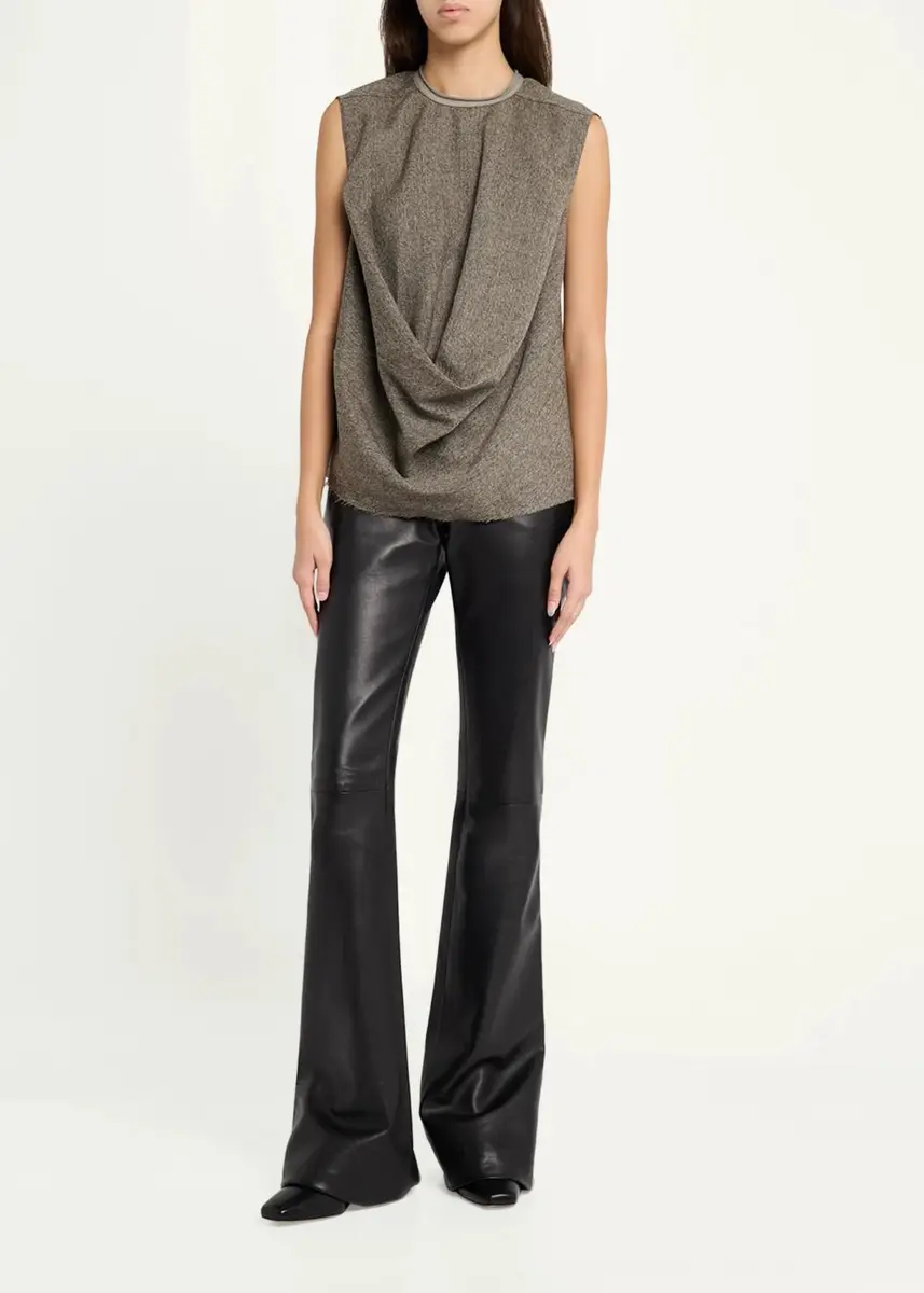 Rick Owens Subhuman Draped Melange Wool Sleeveless Top | Thumbnail 2