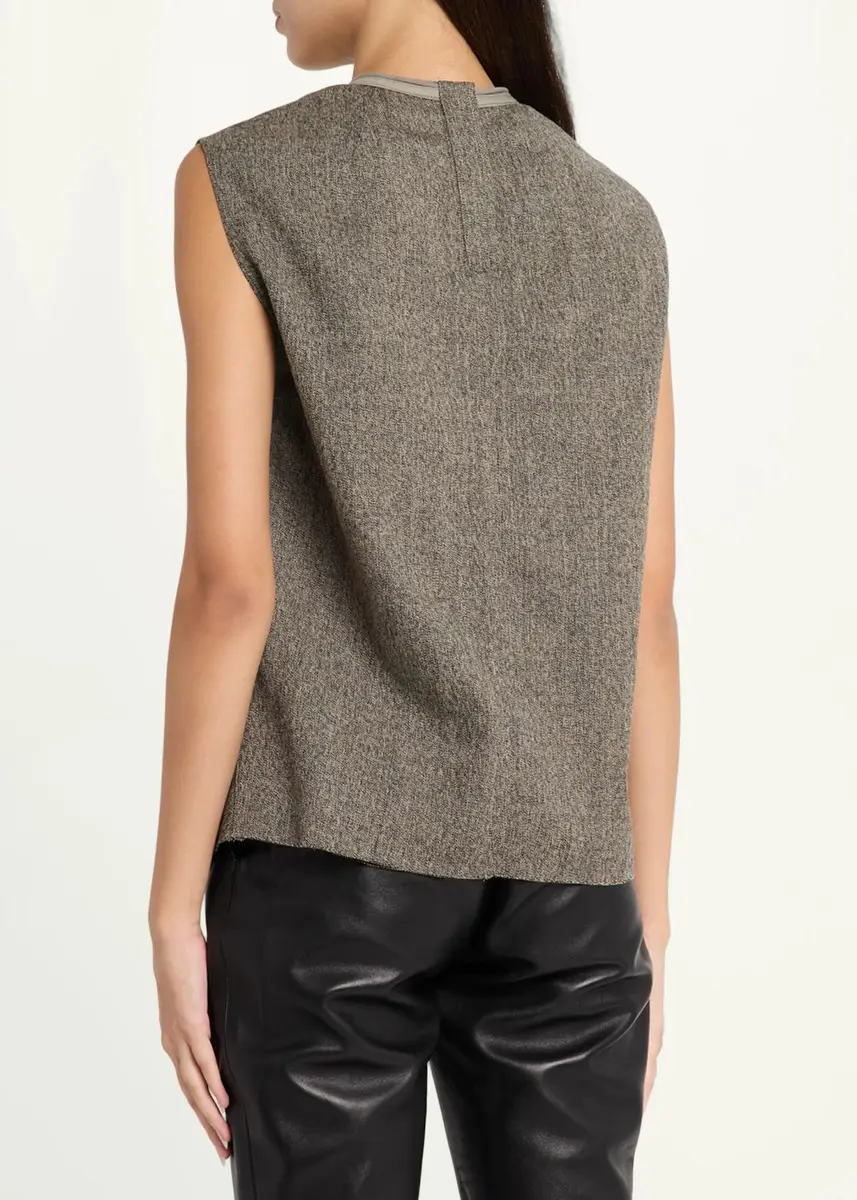 Rick Owens Subhuman Draped Melange Wool Sleeveless Top | Thumbnail 3