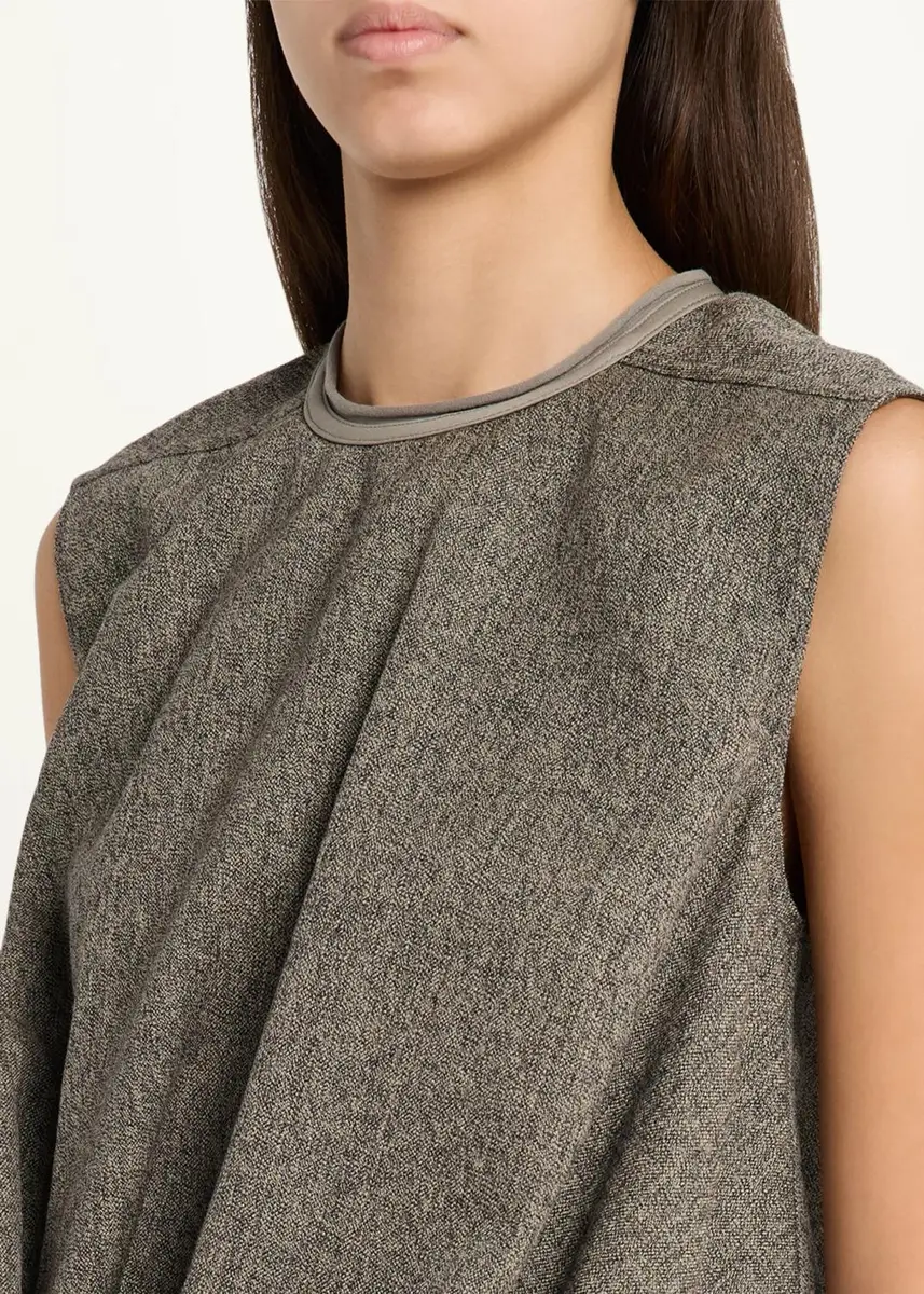 Rick Owens Subhuman Draped Melange Wool Sleeveless Top | Thumbnail 5