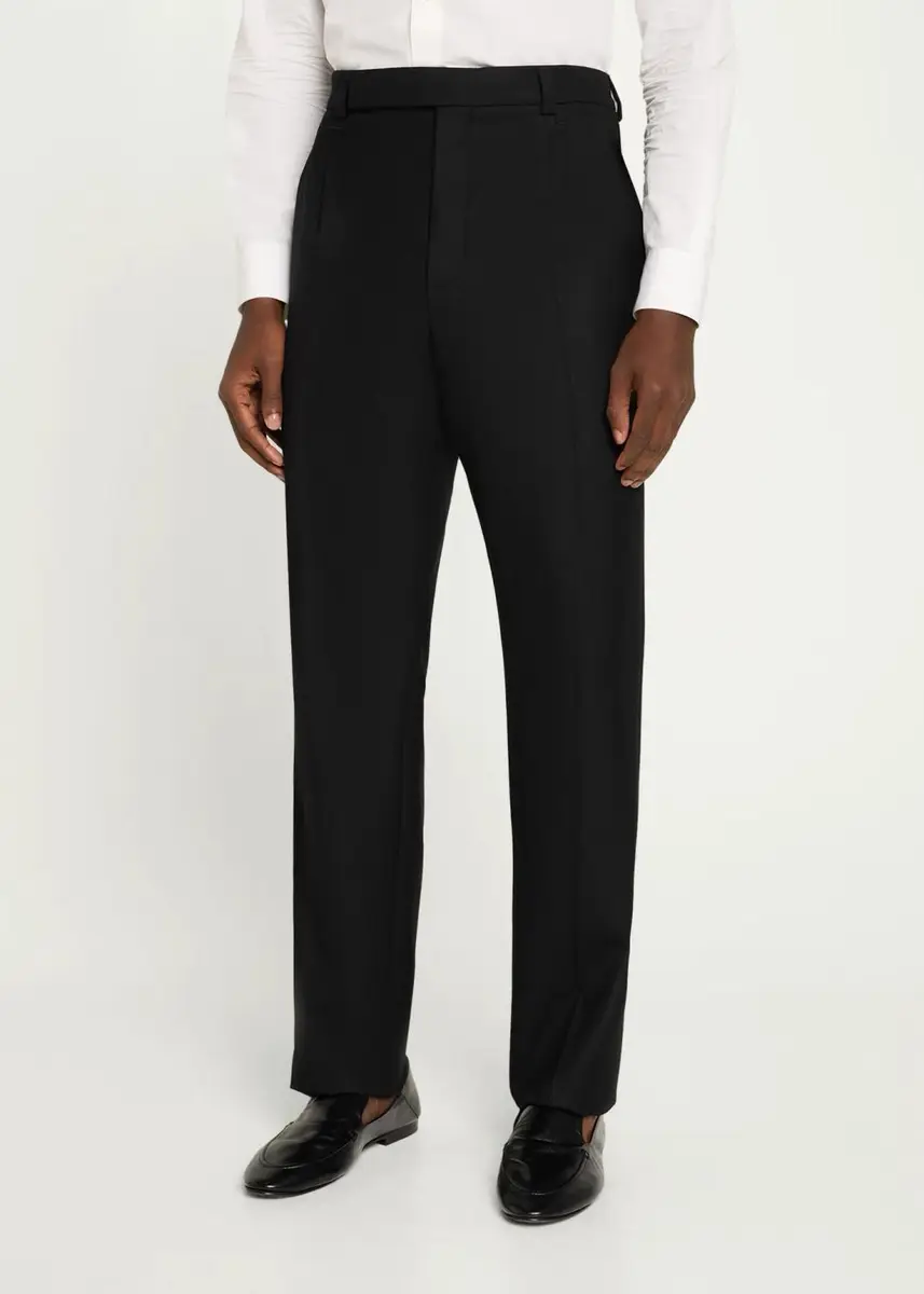 Saint Laurent Men's Pleated Wool Trousers | Thumbnail 4 Saint Laurent Men's Pleated Wool Trousers | Thumbnail 4