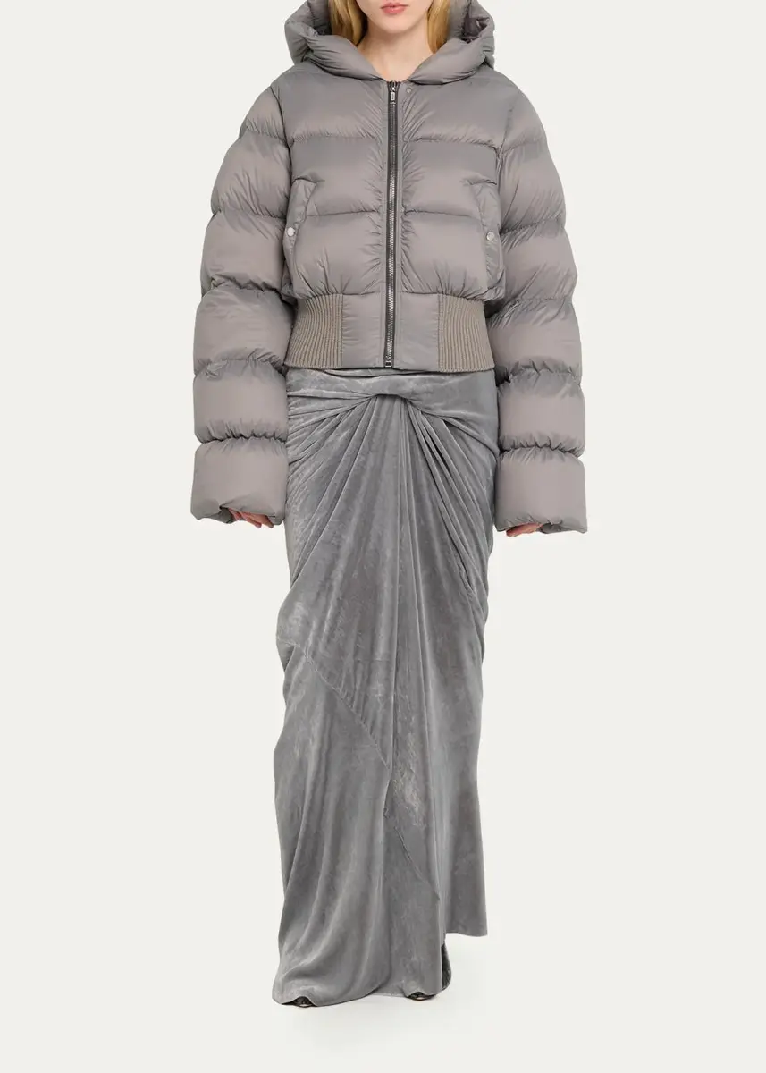 Rick Owens Down Hooded Crop Puffer Jacket | Thumbnail 2