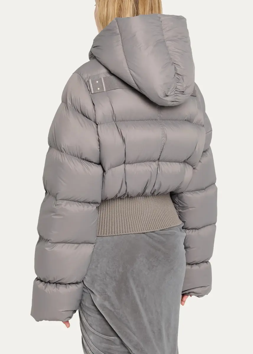 Rick Owens Down Hooded Crop Puffer Jacket | Thumbnail 3