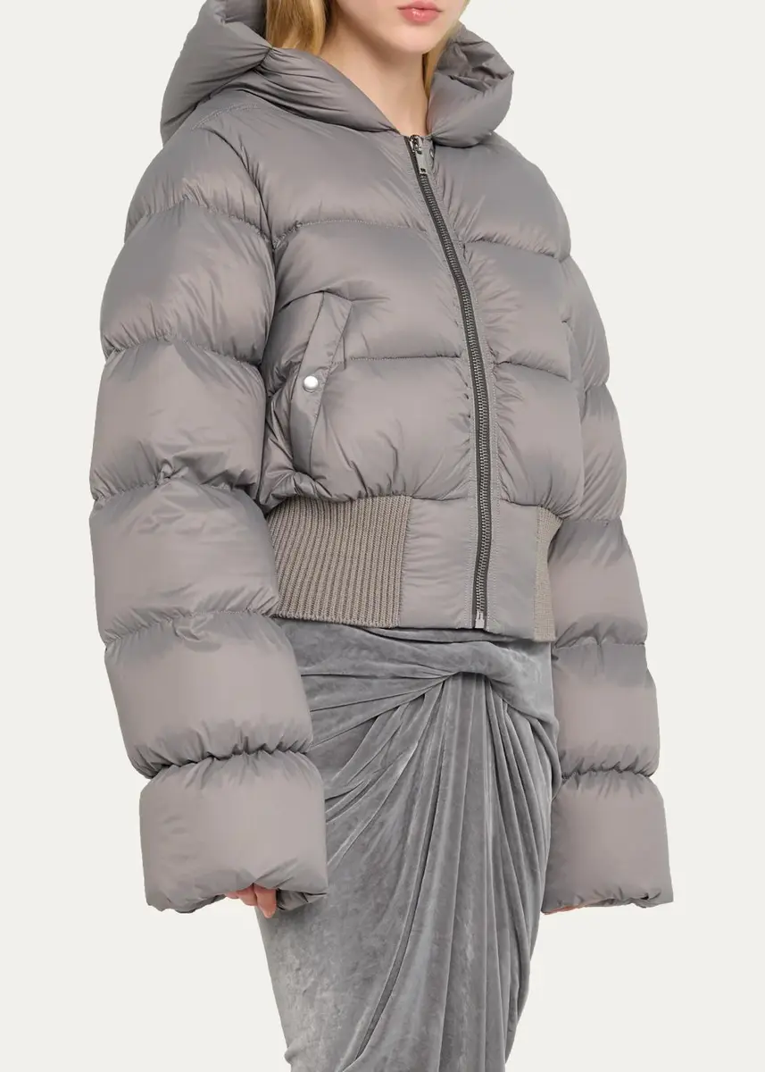 Rick Owens Down Hooded Crop Puffer Jacket | Thumbnail 4