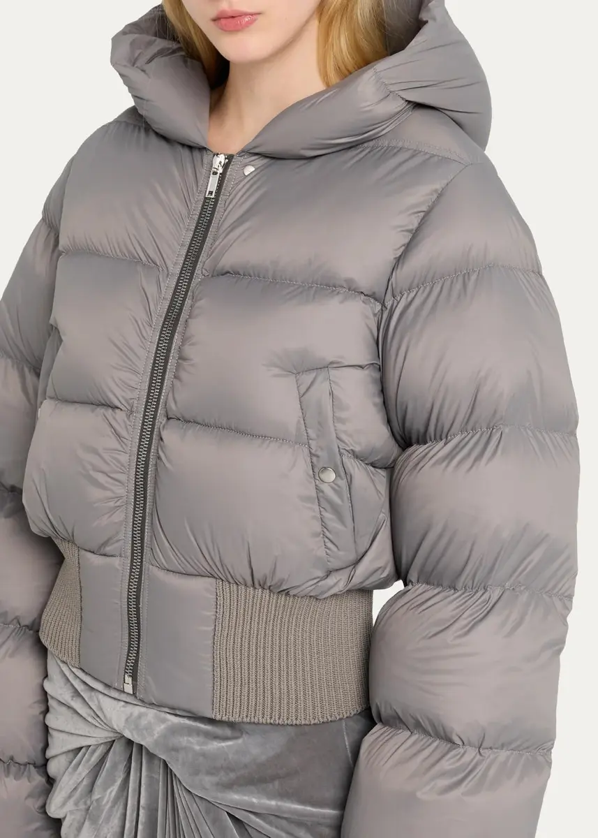 Rick Owens Down Hooded Crop Puffer Jacket | Thumbnail 5