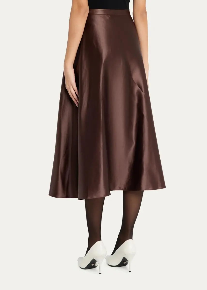 Willy Chavarria Lorretta Satin Midi A-Line Skirt | Thumbnail 3