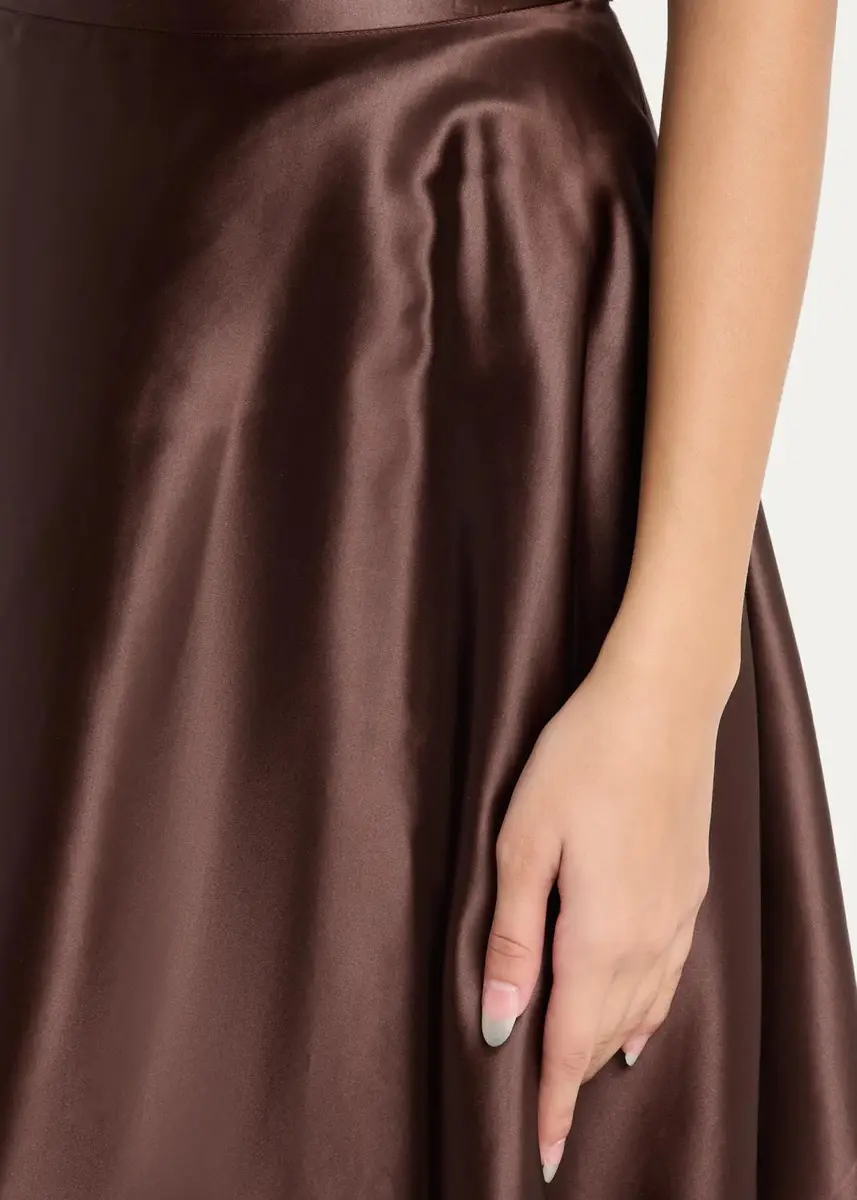 Willy Chavarria Lorretta Satin Midi A-Line Skirt | Thumbnail 5