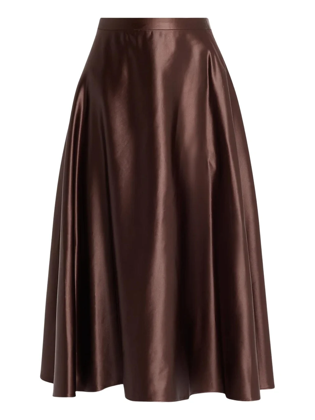 Lorretta Satin Midi A-Line Skirt Lorretta Satin Midi A-Line Skirt