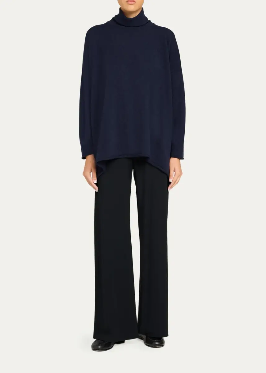 Eskandar Cashmere A-Line Scrunch Neck Sweater - Long Length | Thumbnail 2 Eskandar Cashmere A-Line Scrunch Neck Sweater - Long Length | Thumbnail 2