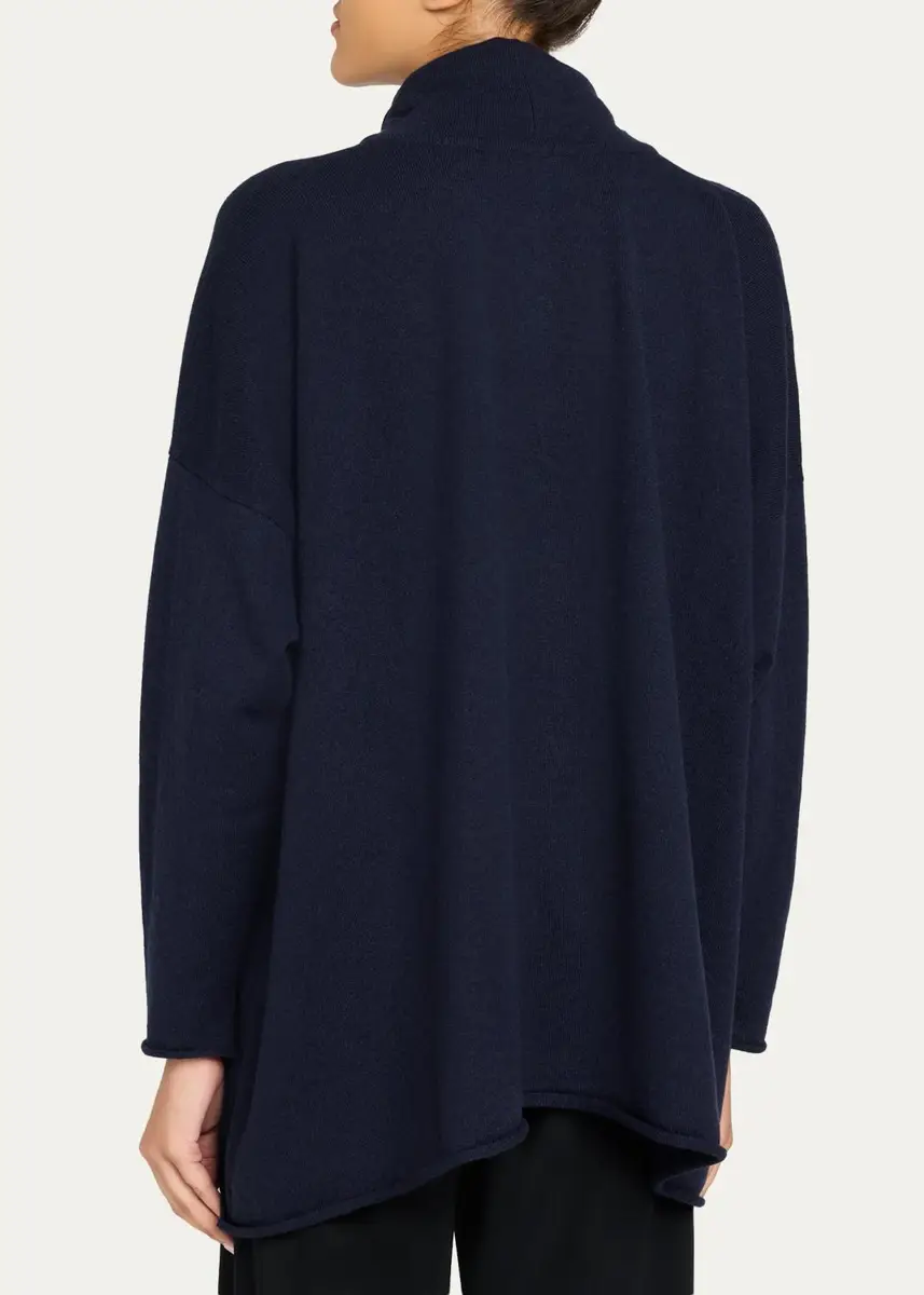 Eskandar Cashmere A-Line Scrunch Neck Sweater - Long Length | Thumbnail 3 Eskandar Cashmere A-Line Scrunch Neck Sweater - Long Length | Thumbnail 3