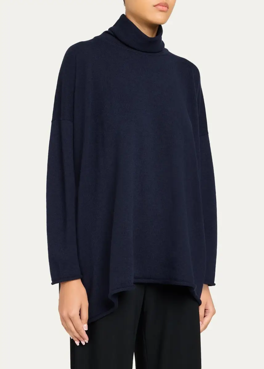 Eskandar Cashmere A-Line Scrunch Neck Sweater - Long Length | Thumbnail 4 Eskandar Cashmere A-Line Scrunch Neck Sweater - Long Length | Thumbnail 4