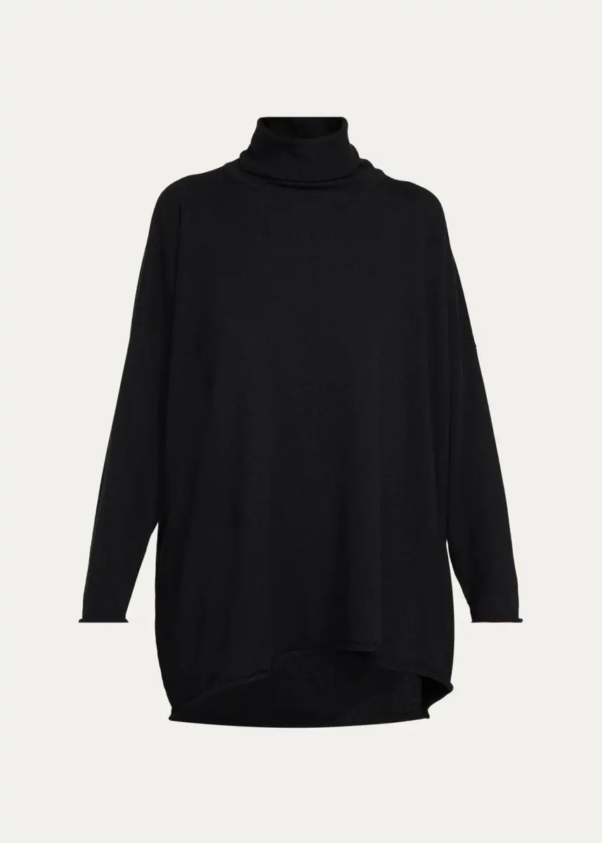 Eskandar Cashmere A-Line Scrunch Neck Sweater - Long Length | Thumbnail 6 Eskandar Cashmere A-Line Scrunch Neck Sweater - Long Length | Thumbnail 6