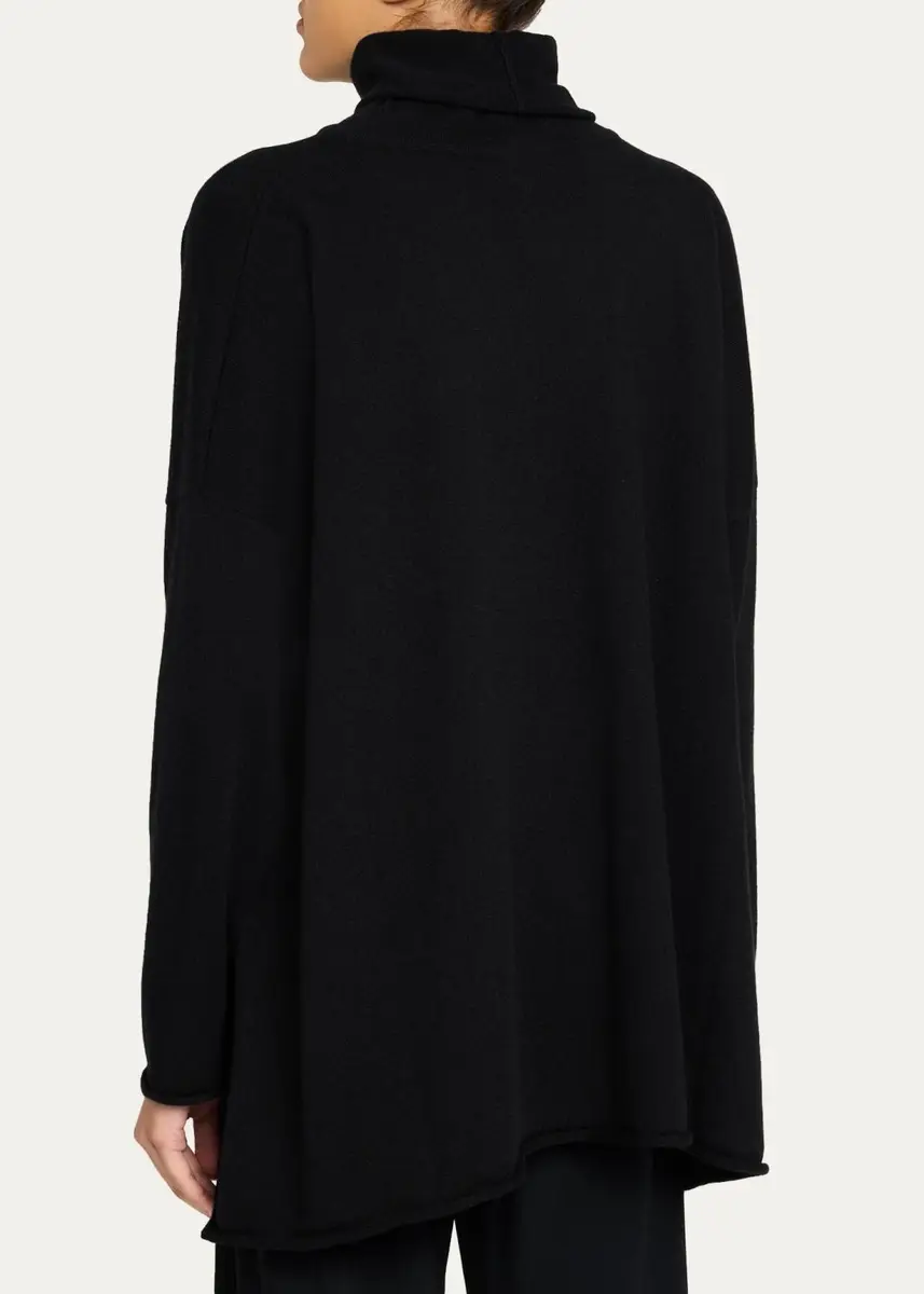 Eskandar Cashmere A-Line Scrunch Neck Sweater - Long Length | Thumbnail 8 Eskandar Cashmere A-Line Scrunch Neck Sweater - Long Length | Thumbnail 8