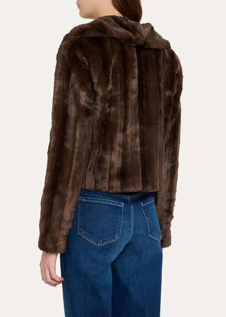 L'Agence Davy Faux fur Cropped Jacket | Thumbnail 3