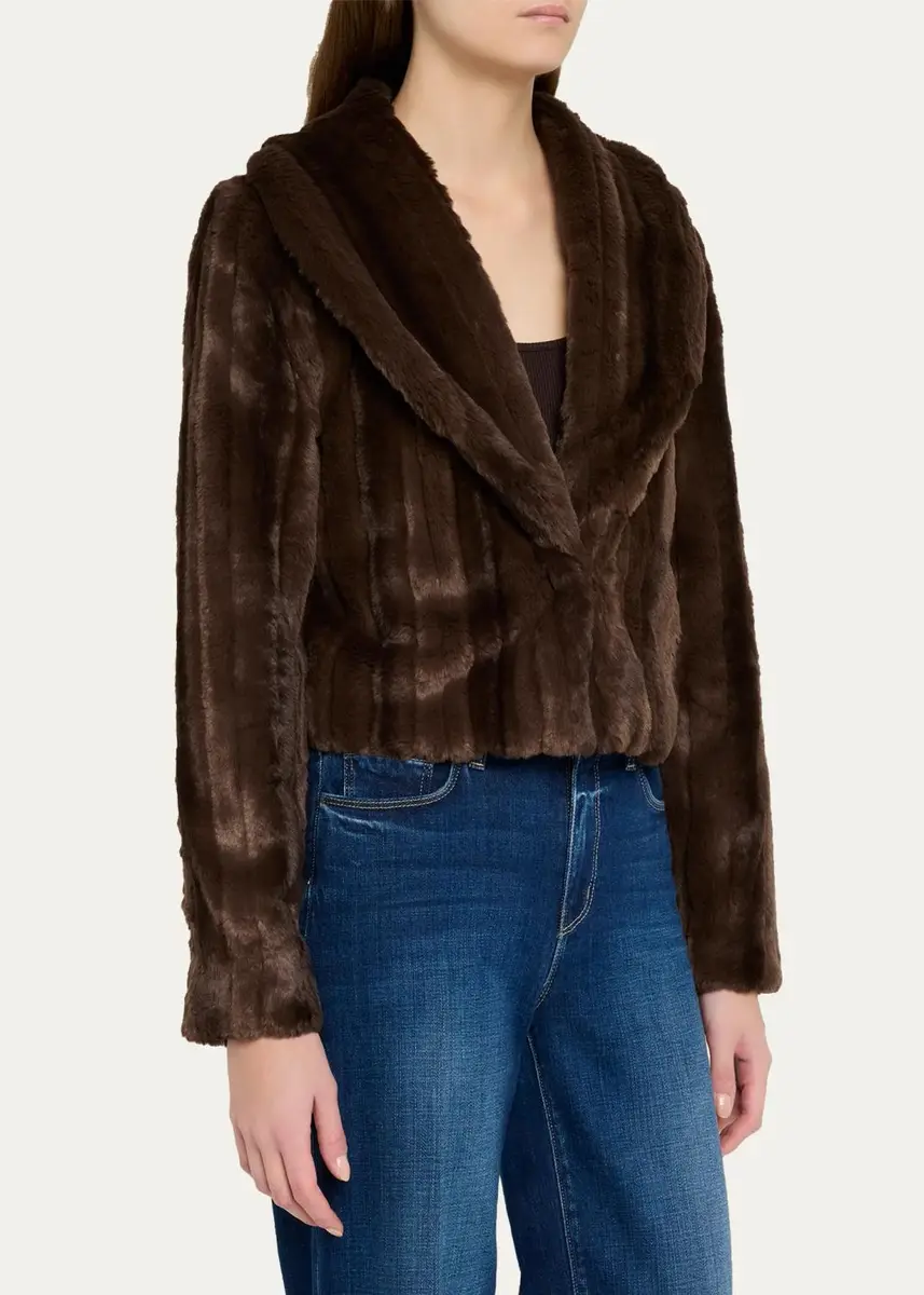 L'Agence Davy Faux fur Cropped Jacket | Thumbnail 4