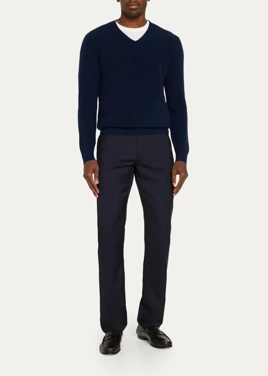 Fioroni Men's Rib-Knit Baby Cashmere Sweater | Thumbnail 2 Fioroni Men's Rib-Knit Baby Cashmere Sweater | Thumbnail 2