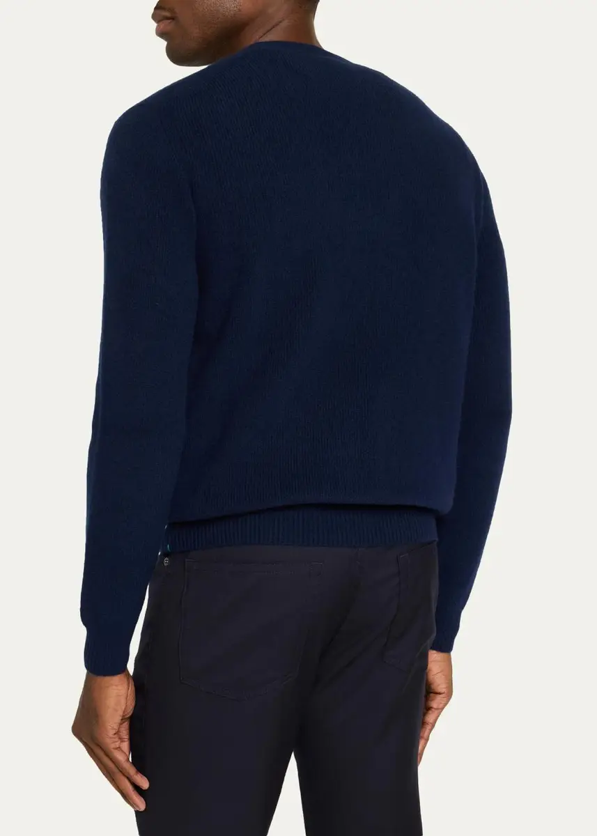 Fioroni Men's Rib-Knit Baby Cashmere Sweater | Thumbnail 3 Fioroni Men's Rib-Knit Baby Cashmere Sweater | Thumbnail 3
